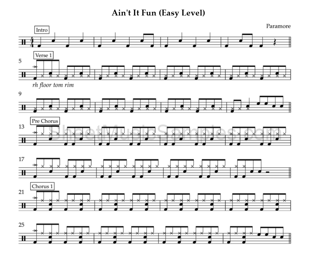 Ain't It Fun (Easy Level)