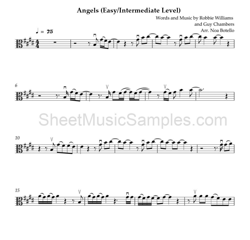 Angels (Easy/Intermediate Level)