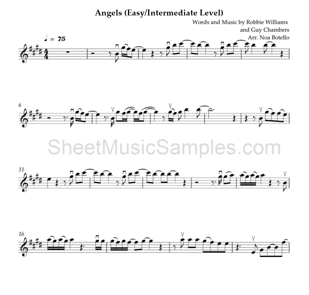 Angels (Easy/Intermediate Level)