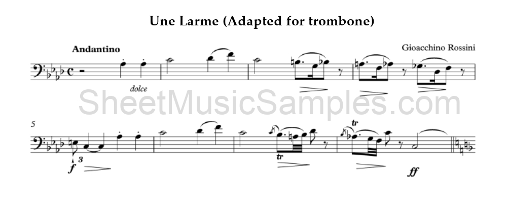 Une Larme (Adapted for trombone)