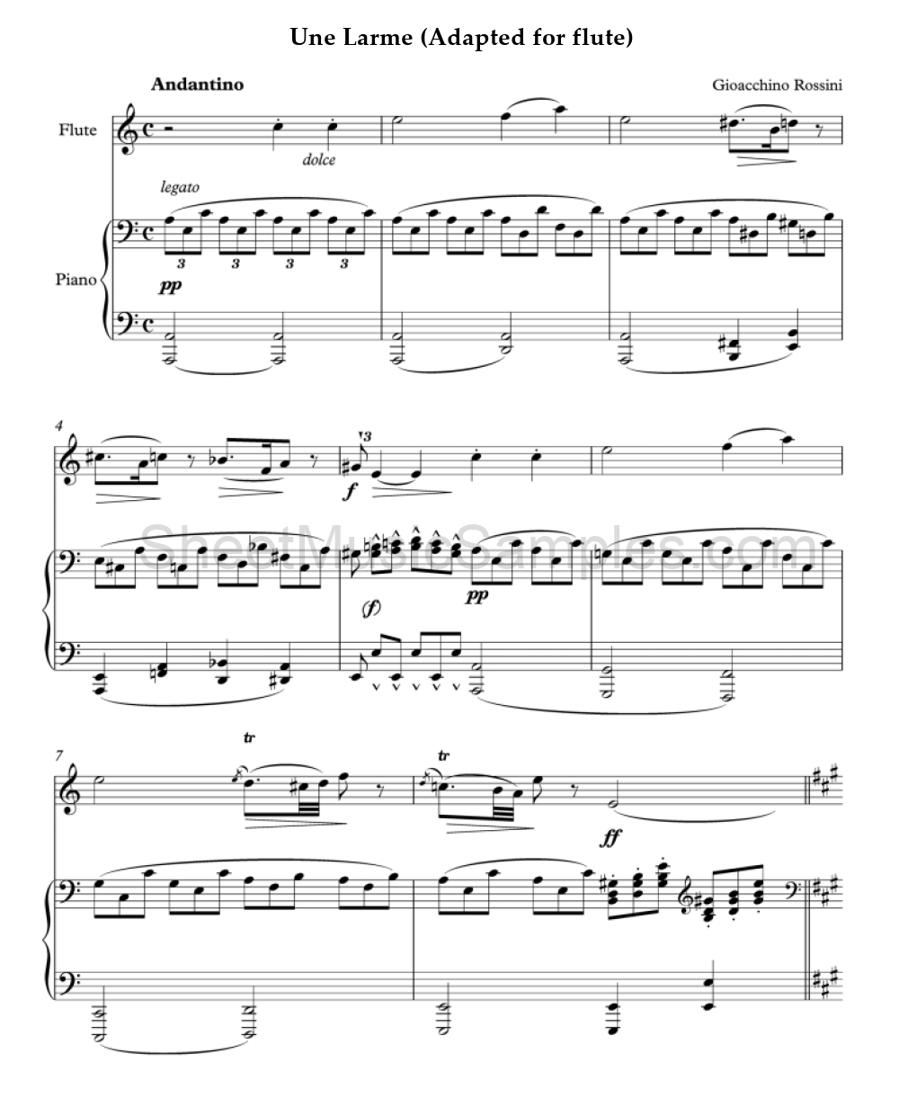 Une Larme (Adapted for flute)