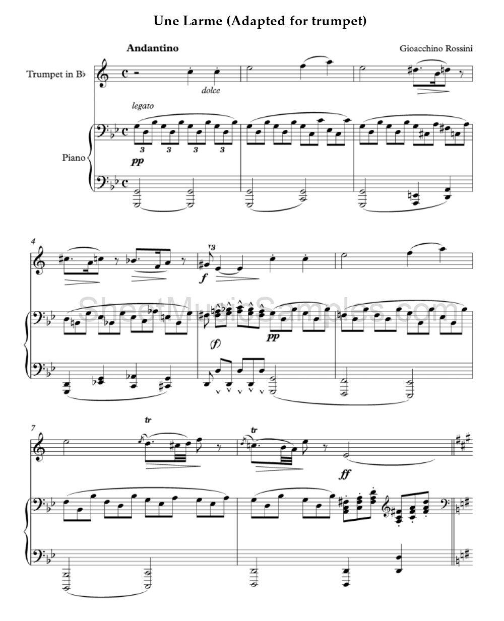 Une Larme (Adapted for trumpet)