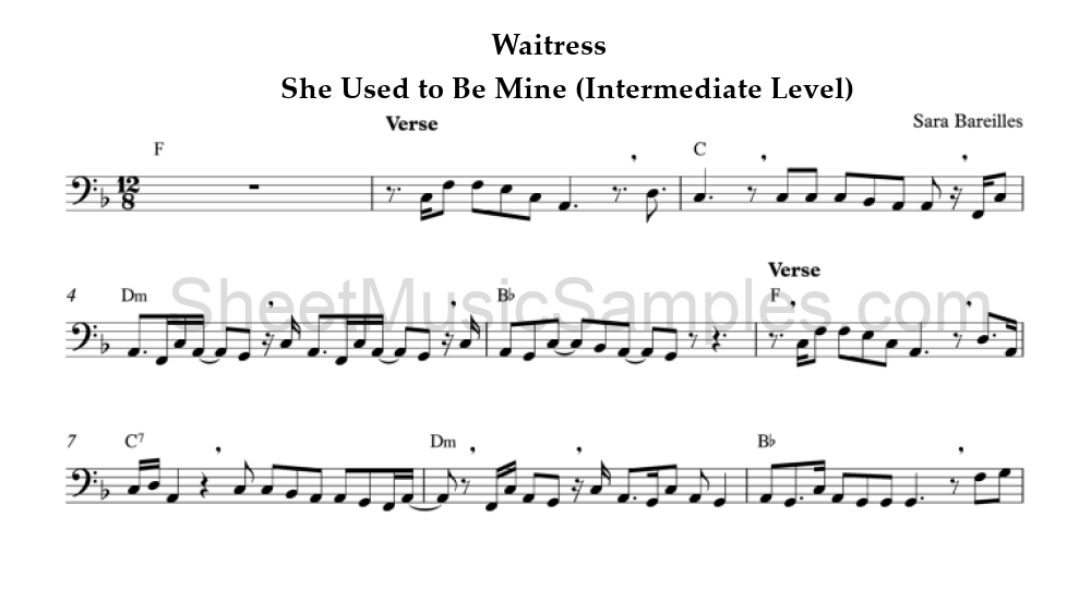 Waitress - She Used to Be Mine (Intermediate Level)