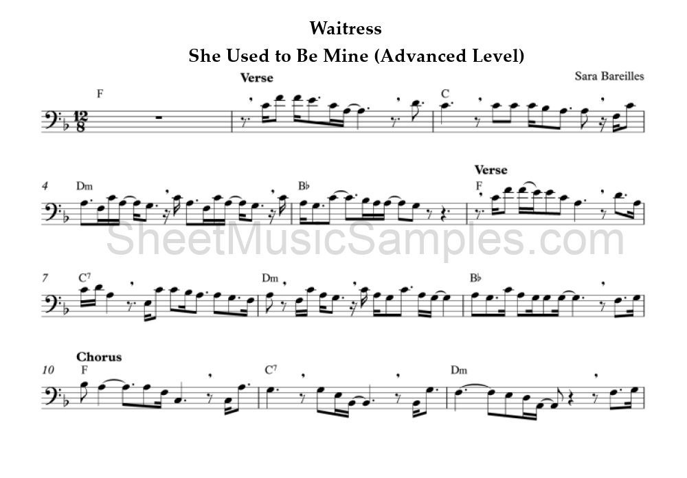 Waitress - She Used to Be Mine (Advanced Level)