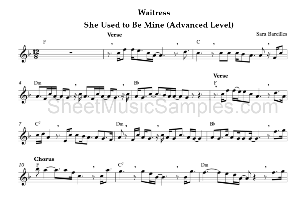 Waitress - She Used to Be Mine (Advanced Level)