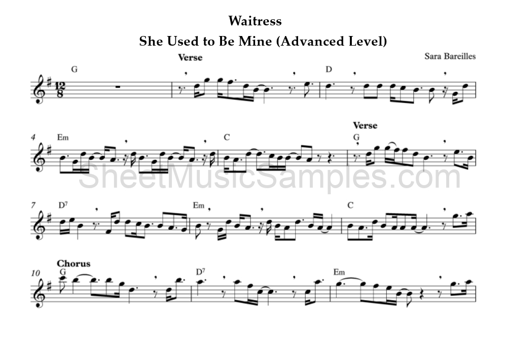 Waitress - She Used to Be Mine (Advanced Level)