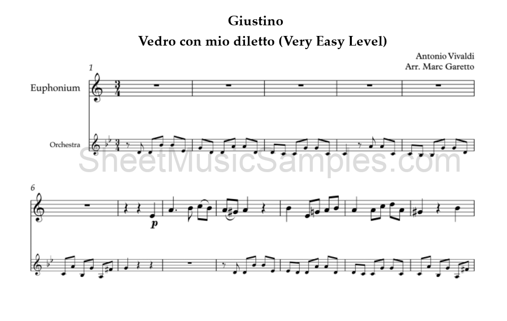 Giustino - Vedro con mio diletto (Very Easy Level)