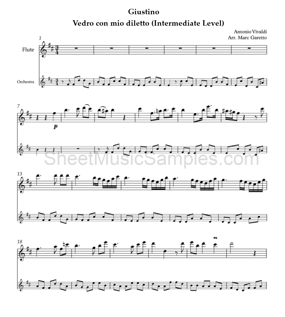 Giustino - Vedro con mio diletto (Intermediate Level)