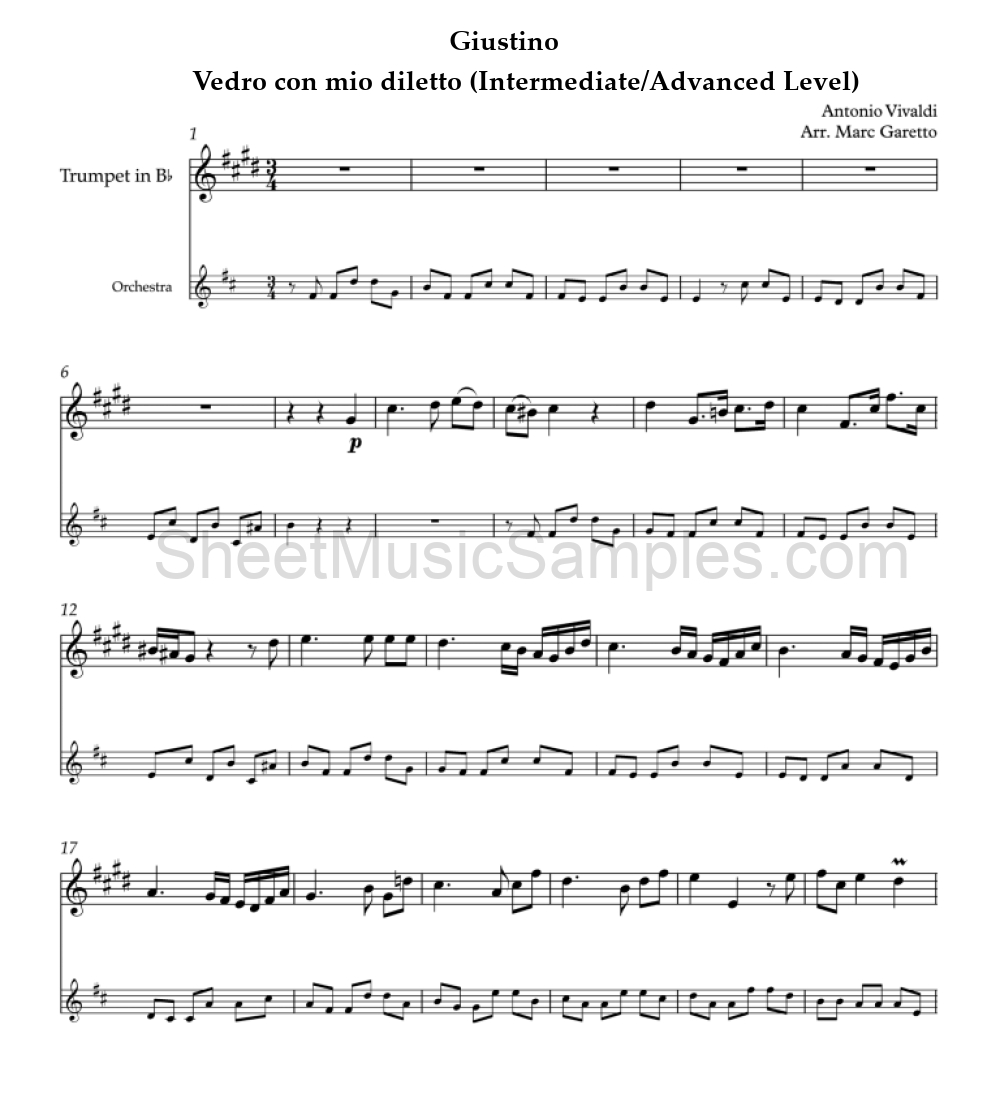 Giustino - Vedro con mio diletto (Intermediate/Advanced Level)