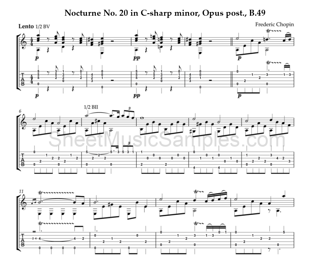 Nocturne No. 20 in C-sharp minor, Opus post., B.49