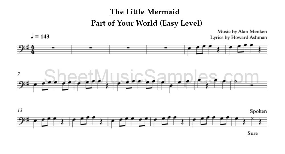 The Little Mermaid - Part of Your World (Easy Level)