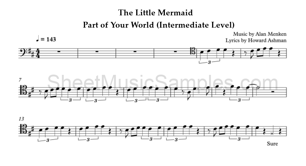 The Little Mermaid - Part of Your World (Intermediate Level)