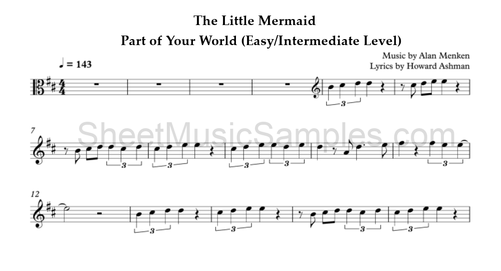 The Little Mermaid - Part of Your World (Easy/Intermediate Level)