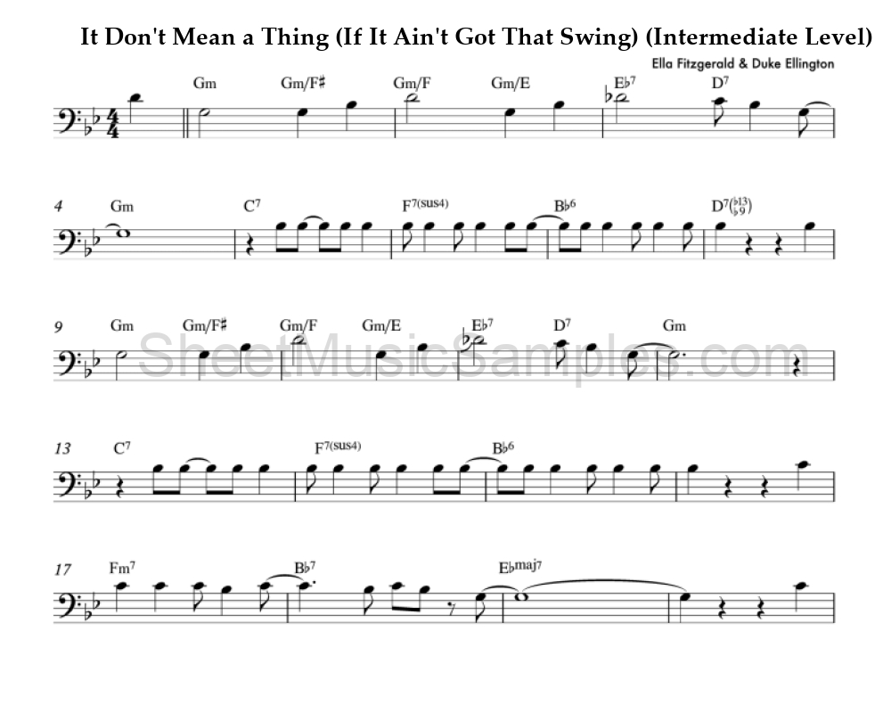 It Don't Mean a Thing (If It Ain't Got That Swing) (Intermediate Level)