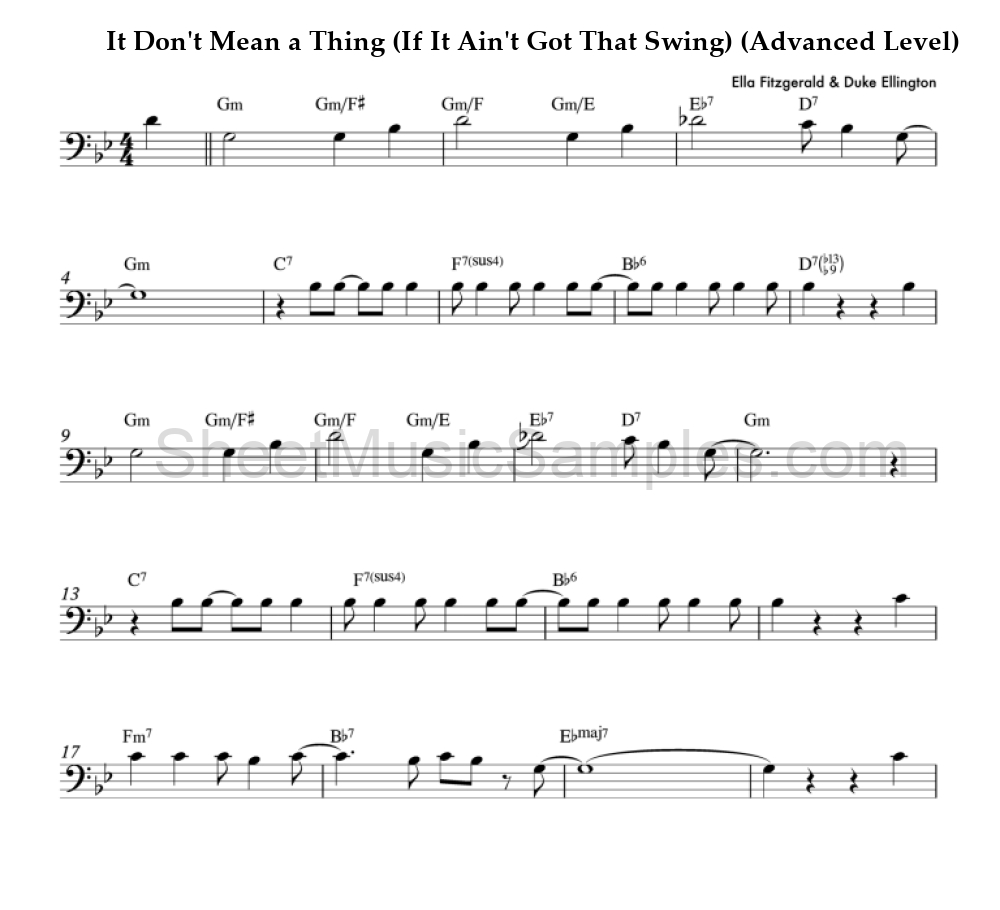 It Don't Mean a Thing (If It Ain't Got That Swing) (Advanced Level)