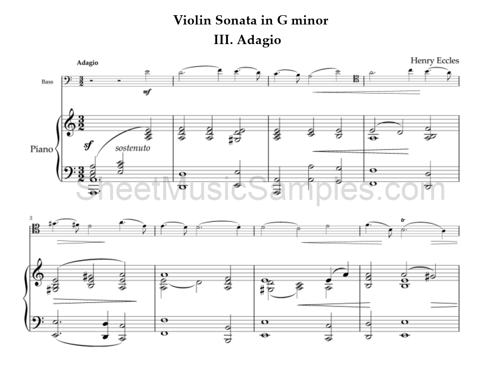 Violin Sonata in G minor - III. Adagio