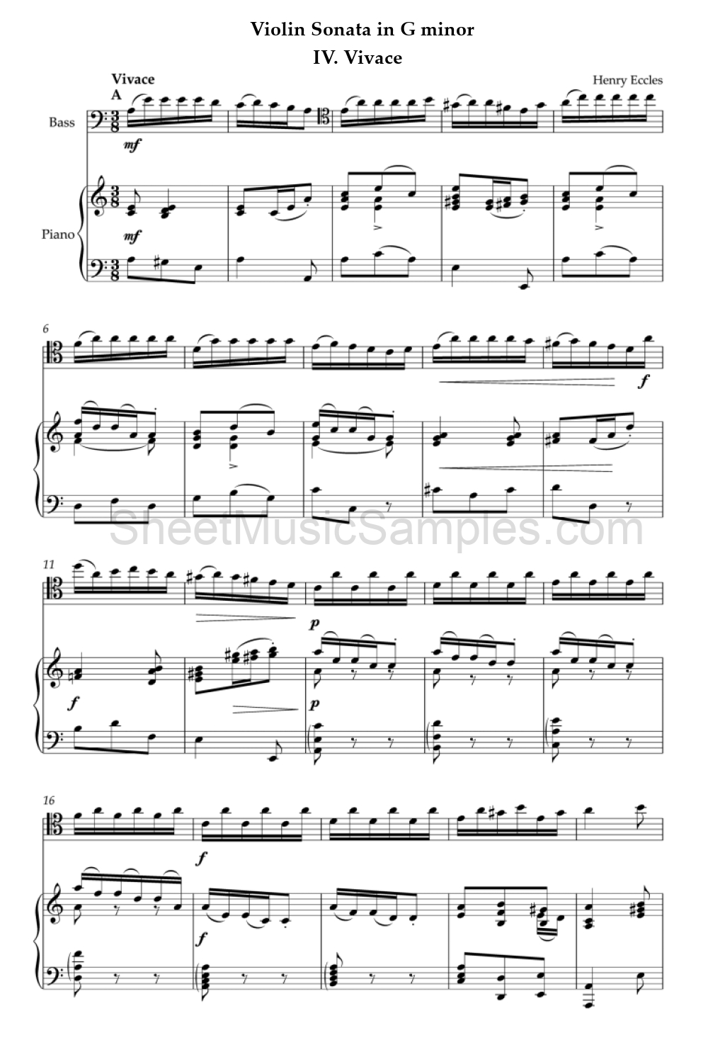 Violin Sonata in G minor - IV. Vivace