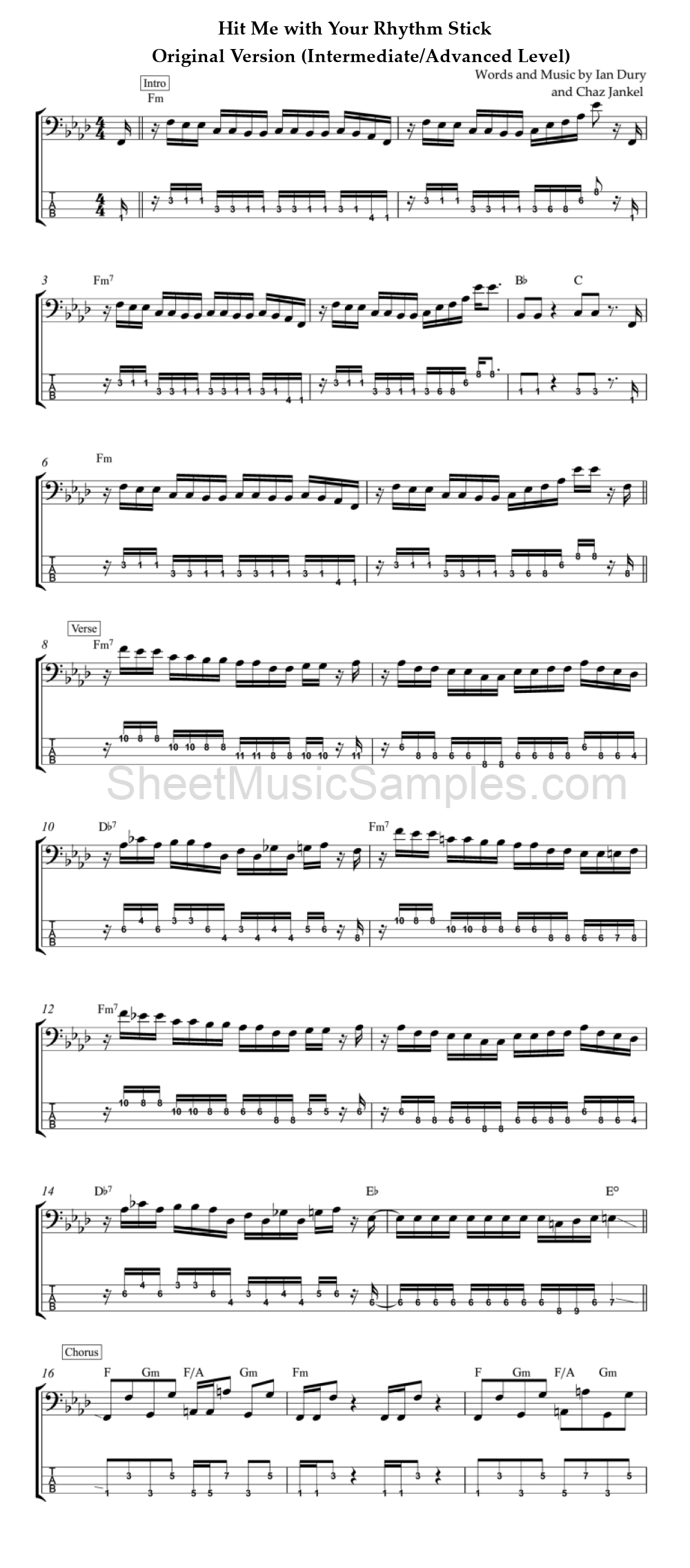 Hit Me with Your Rhythm Stick - Original Version (Intermediate/Advanced Level)