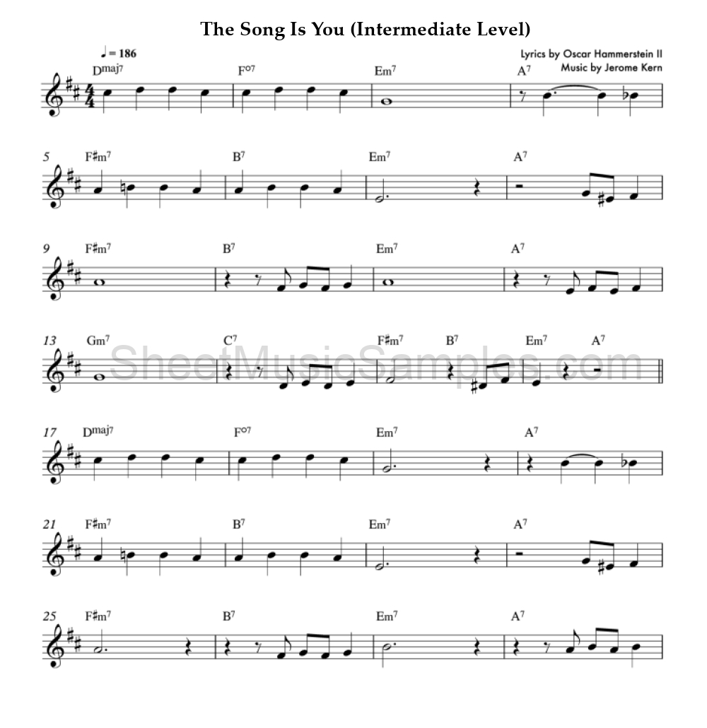 The Song Is You (Intermediate Level)