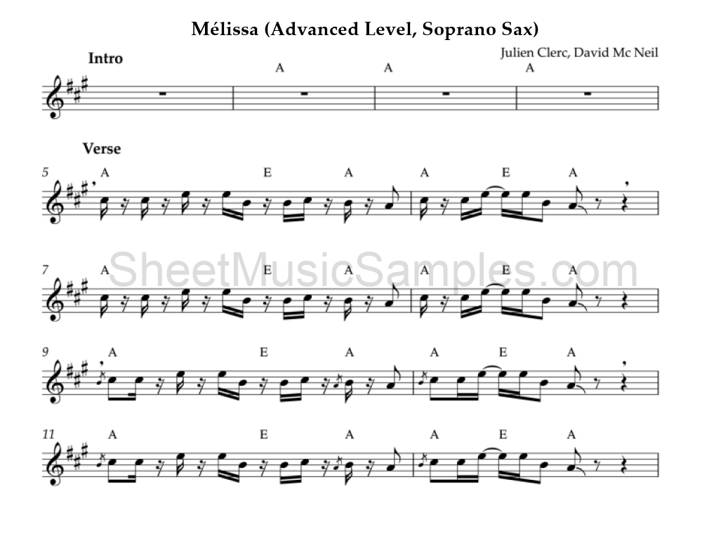 Mélissa (Advanced Level, Soprano Sax)