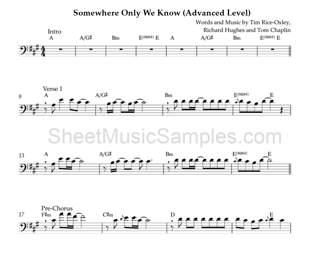 Somewhere Only We Know (Advanced Level)