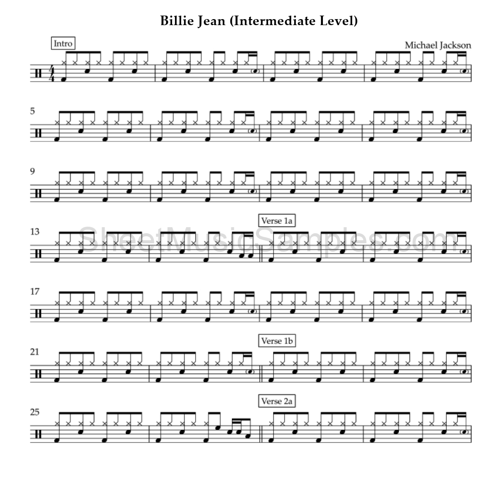 Billie Jean (Intermediate Level)