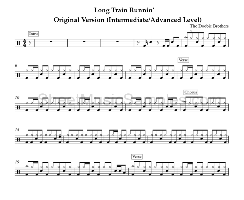 Long Train Runnin' - Original Version (Intermediate/Advanced Level)