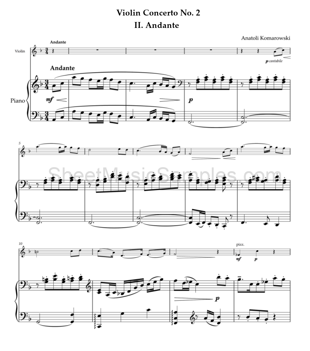 Violin Concerto No. 2 - II. Andante