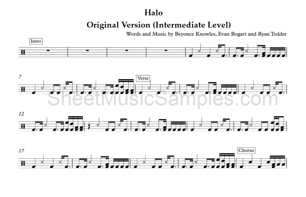 Halo - Original Version (Intermediate Level)