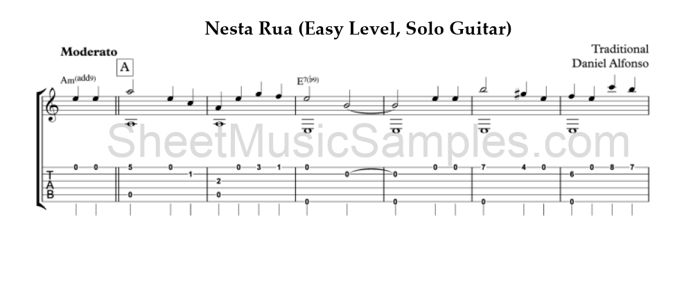 Nesta Rua (Easy Level, Solo Guitar)