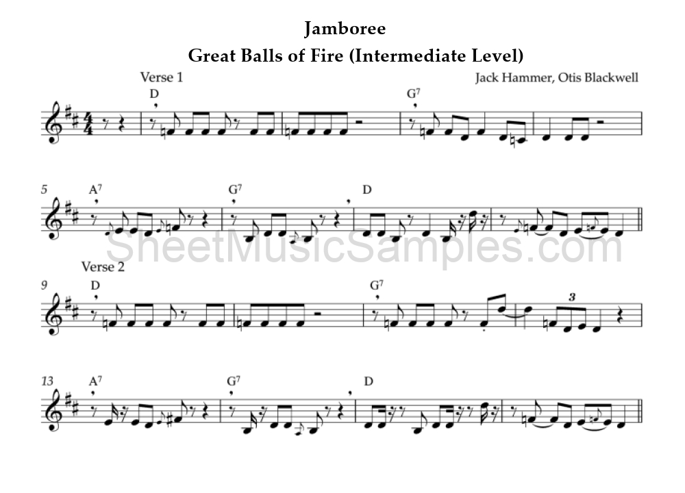 Jamboree - Great Balls of Fire (Intermediate Level)