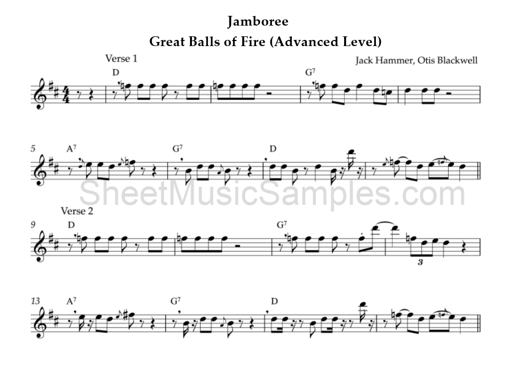 Jamboree - Great Balls of Fire (Advanced Level)