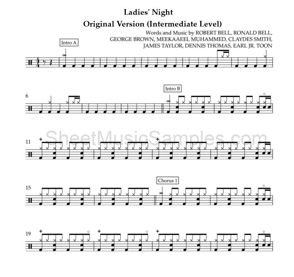 Ladies' Night - Original Version (Intermediate Level)