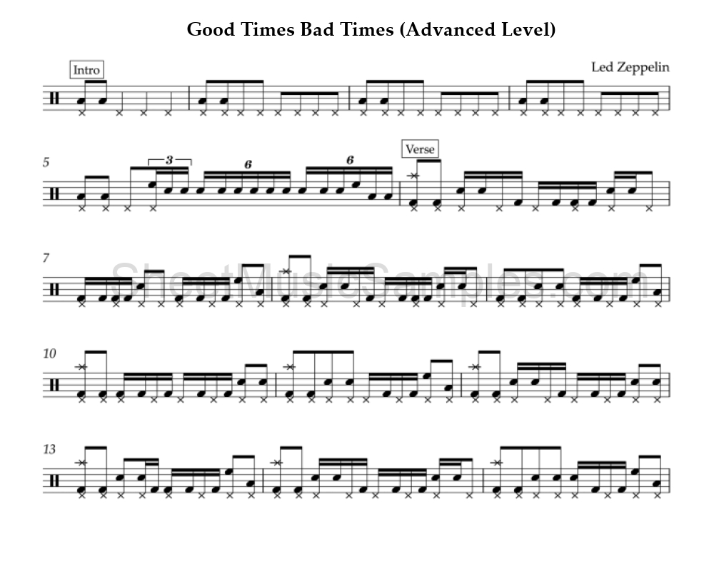 Good Times Bad Times (Advanced Level)