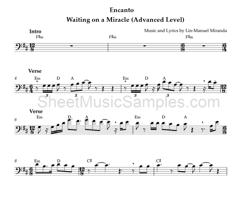 Encanto - Waiting on a Miracle (Advanced Level)