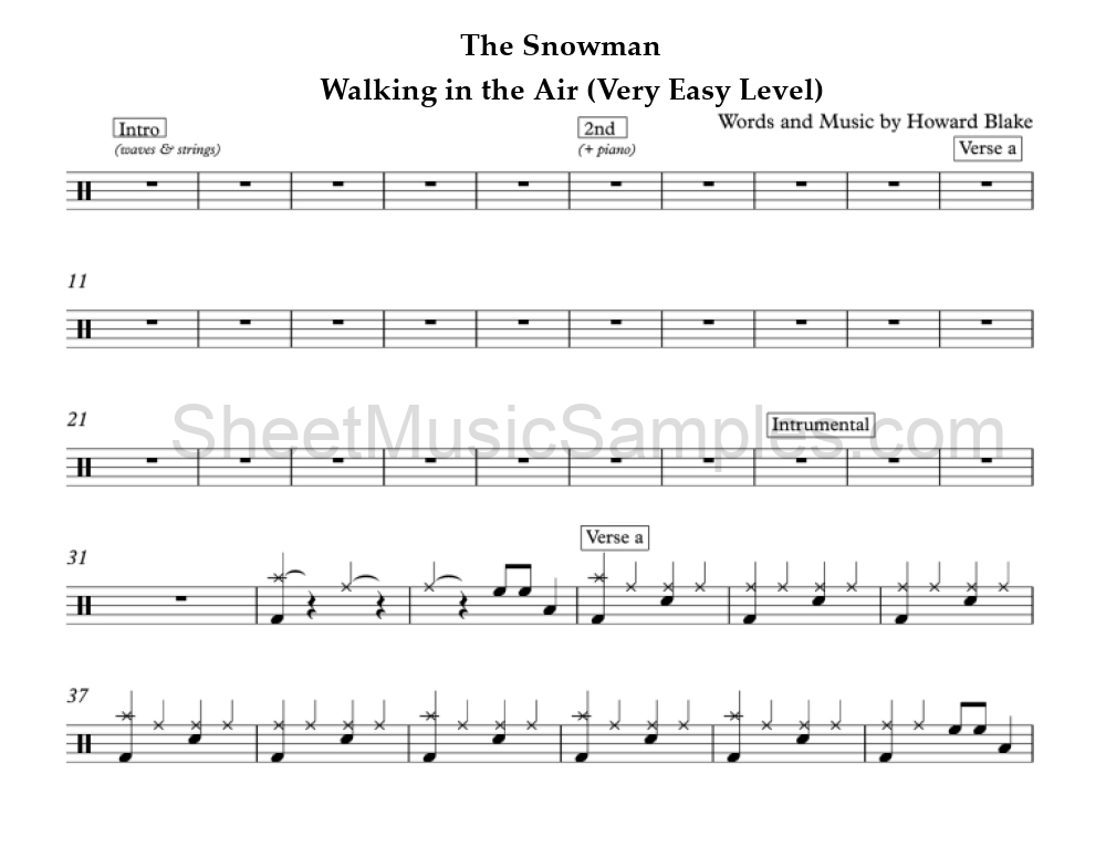 The Snowman - Walking in the Air (Very Easy Level)