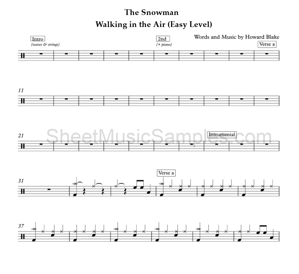 The Snowman - Walking in the Air (Easy Level)