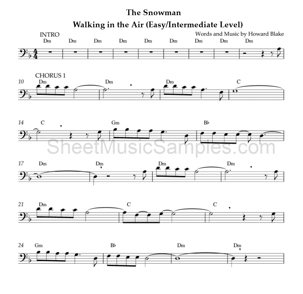 The Snowman - Walking in the Air (Easy/Intermediate Level)