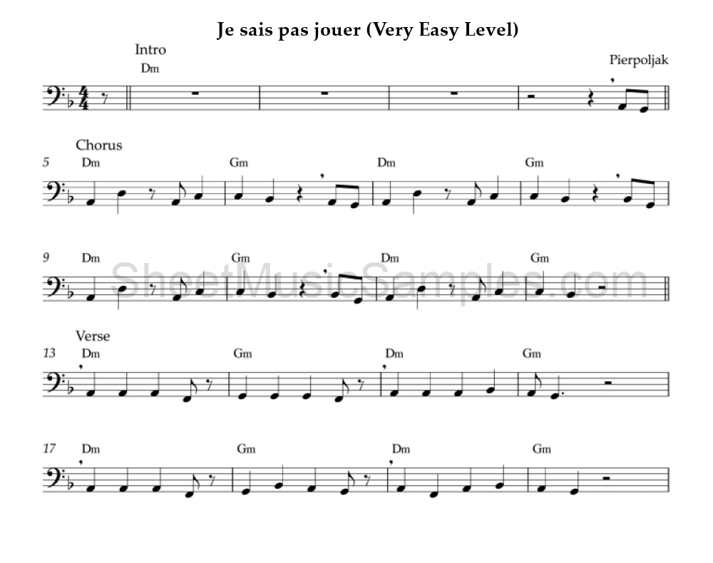 Je sais pas jouer (Very Easy Level)