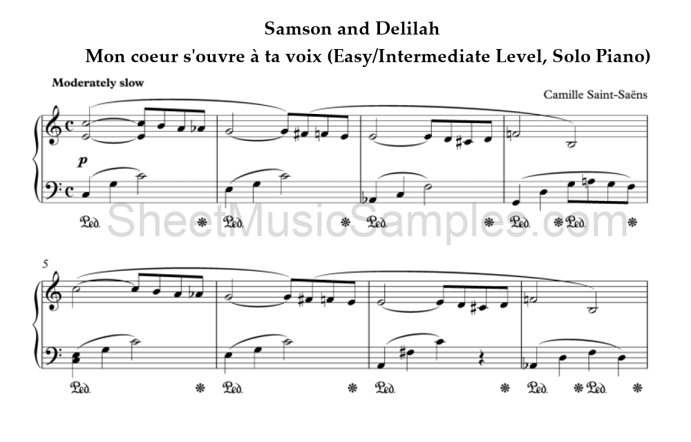 Samson and Delilah - Mon coeur s'ouvre à ta voix (Easy/Intermediate Level, Solo Piano)