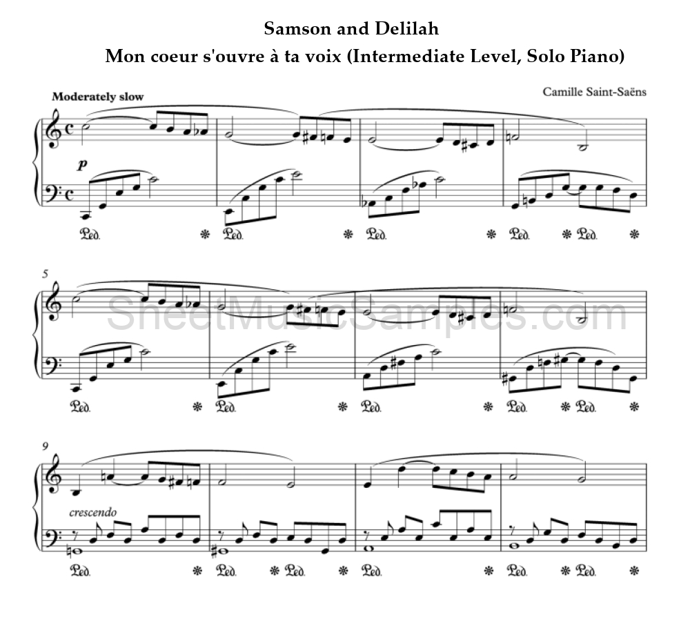 Samson and Delilah - Mon coeur s'ouvre à ta voix (Intermediate Level, Solo Piano)