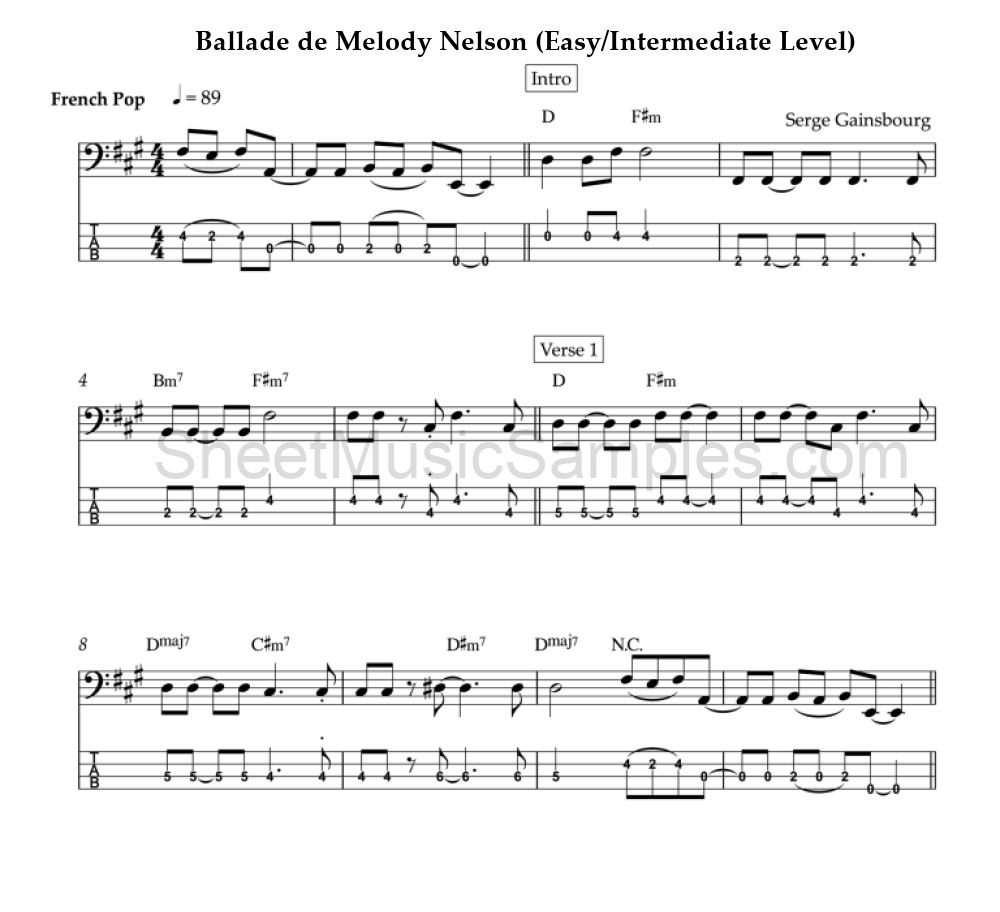 Ballade de Melody Nelson (Easy/Intermediate Level)