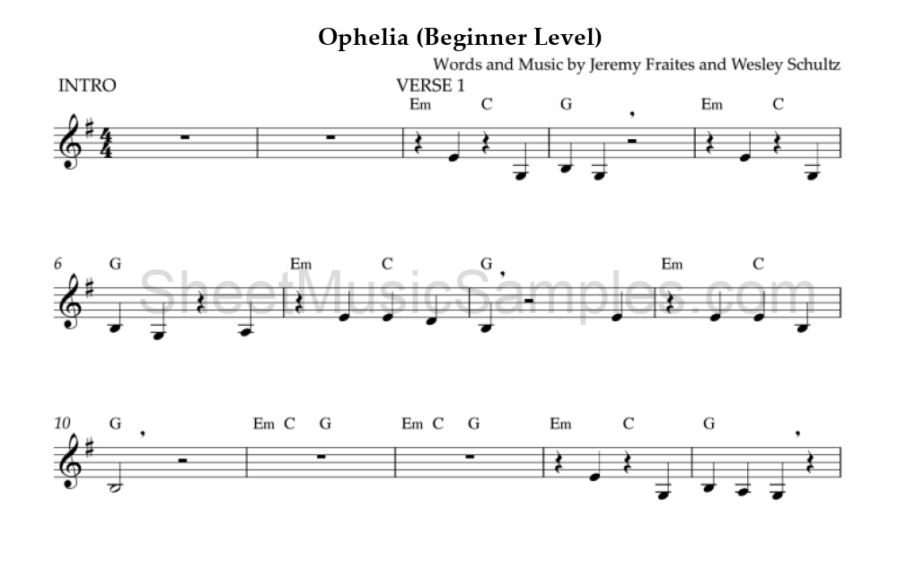 Ophelia (Beginner Level)