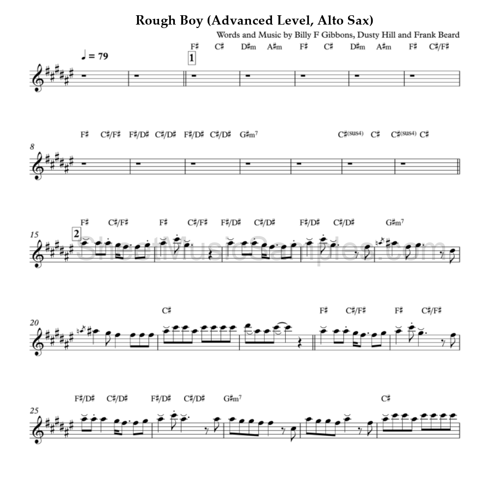 Rough Boy (Advanced Level, Alto Sax)