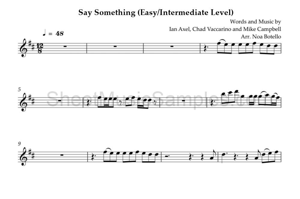 Say Something (Easy/Intermediate Level)