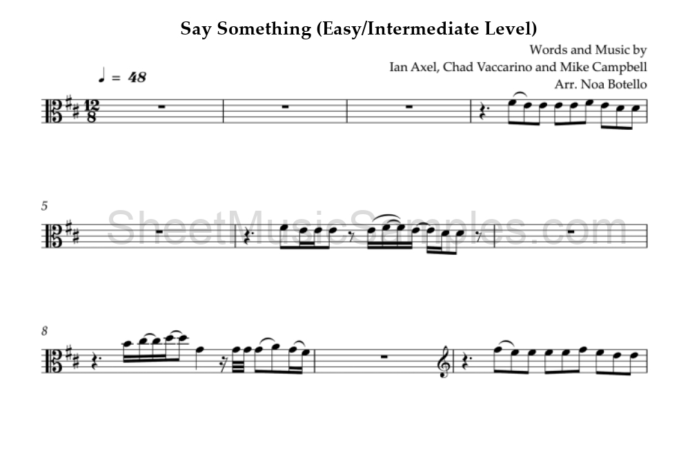 Say Something (Easy/Intermediate Level)