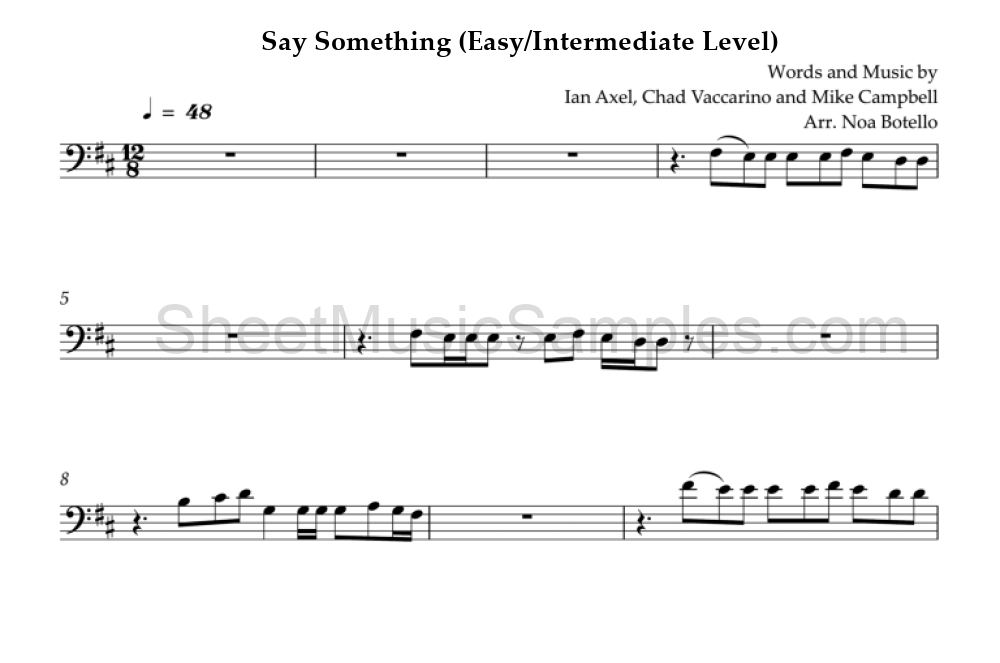 Say Something (Easy/Intermediate Level)