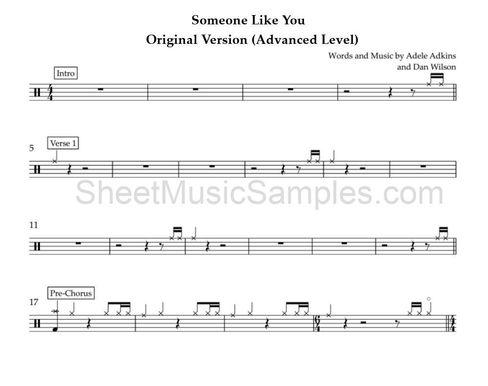 Someone Like You - Original Version (Advanced Level)