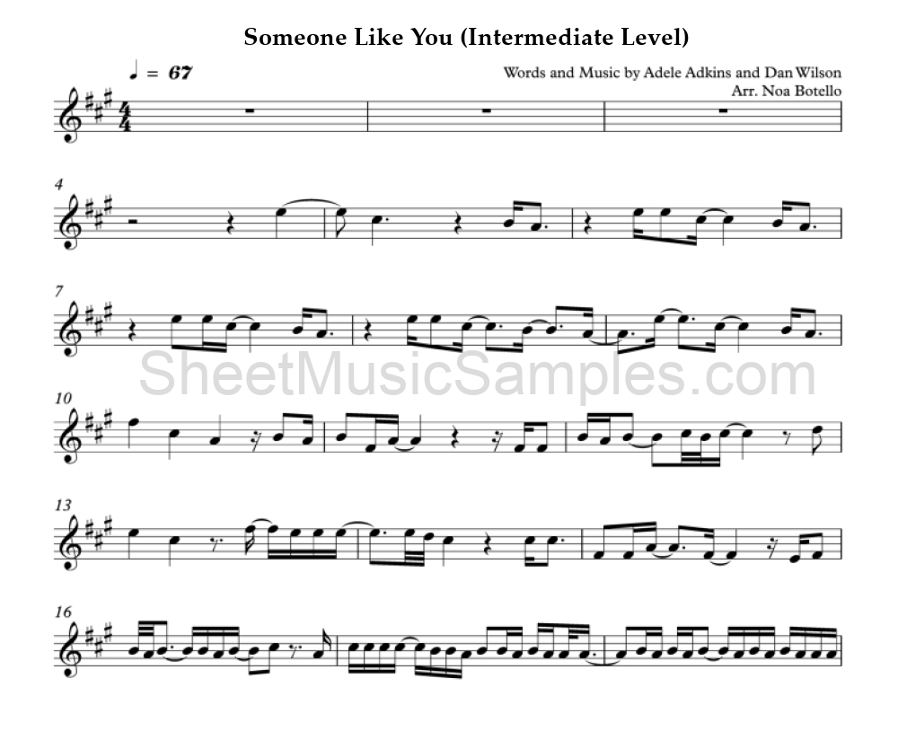 Someone Like You (Intermediate Level)