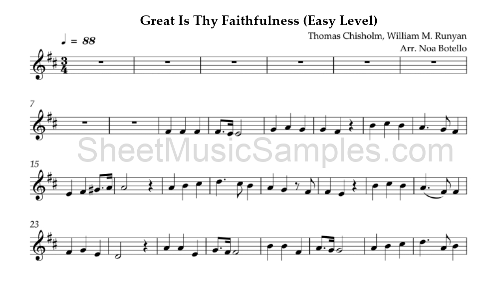 Great Is Thy Faithfulness (Easy Level)